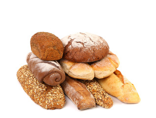 Fototapeta premium Composition various kinds of bread.