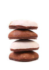 Stack of chocolate meringues.