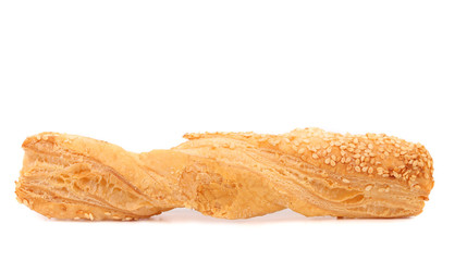 Just baked crunchy puff pastry with sesame.