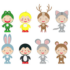 Children in the costumes of the animals .