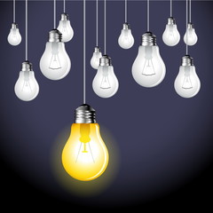Light bulbs idea design - vector