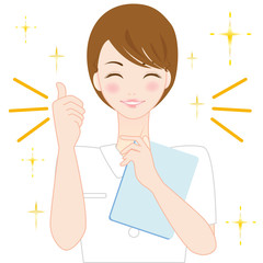 白衣　女性　イラスト　OK　かわいい　グッド