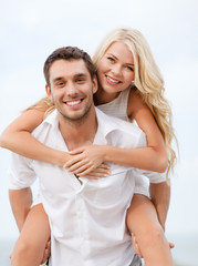 couple having fun on the beach