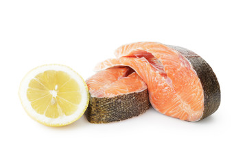 fresh trout steaks with lemon