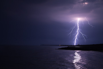 beautiful bright storm at sea