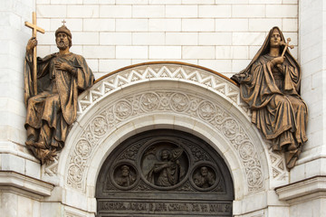 The bas-relief of the temple of Christ the Savior in Moscow