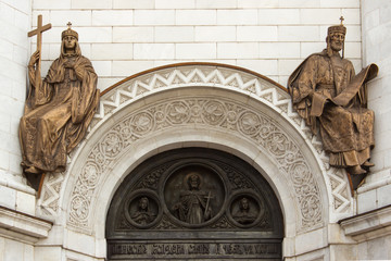 The bas-relief of the temple of Christ the Savior in Moscow