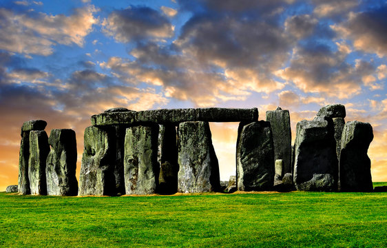 Historical monument Stonehenge in the sunset,England, UK