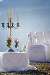 Candles  at a reception,wedding