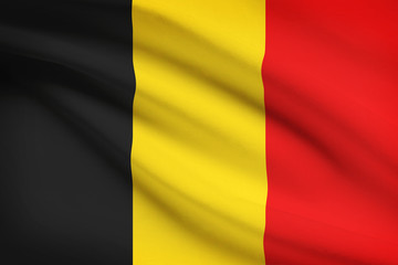 Series of ruffled flags. Belgium.