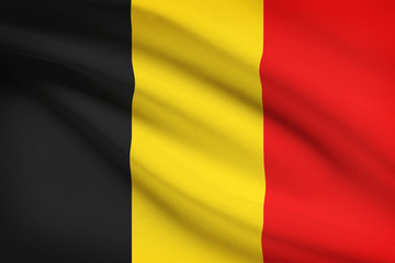 Series of ruffled flags. Belgium.