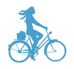 Lifestyle Silhouette Of A Girl On A Bike