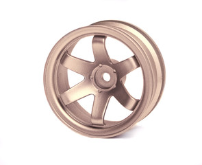 RC golden rim (Volk Racing) isolated on white background