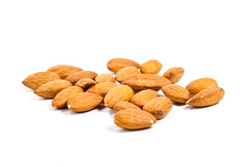 almonds isolated on the white background