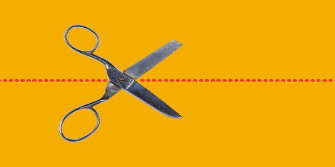 Scissors on yellow