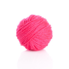 Pink Yarn Ball  on white background