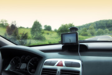 Fototapeta na wymiar Urządzenie GPS system nawigacji samochód satelitarna