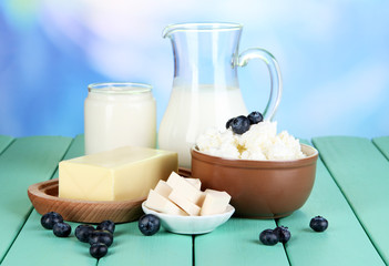 Fresh dairy products with blueberry