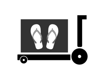 Tong dans un chariot de livraison