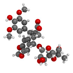 Etoposide cancer chemotherapy drug, chemical structure.