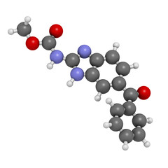 Mebendazole anthelmintic drug, chemical structure.
