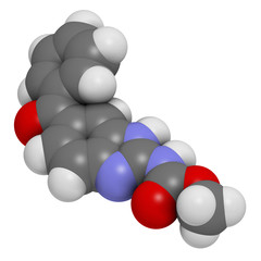 Mebendazole anthelmintic drug, chemical structure.