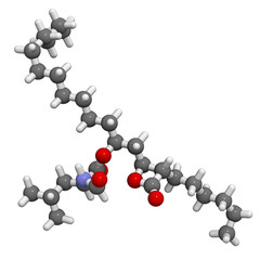 Orlistat obesity drug, chemical structure.