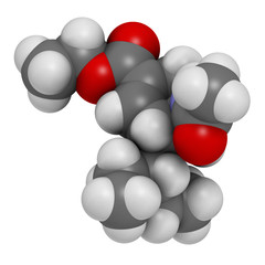 Oseltamivir influenza virus drug, chemical structure.