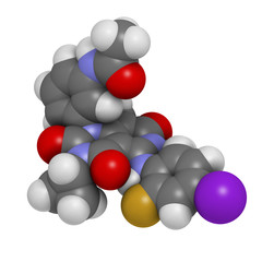 Trametinib melanoma cancer drug, chemical structure.