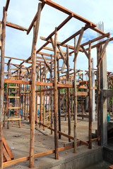 Fototapeta na wymiar set of wood pine timber for New Home Construction