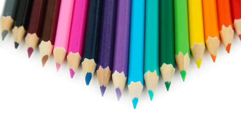 Colour pencils isolated on white