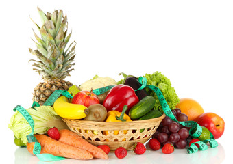 Fresh vegetables isolated on white