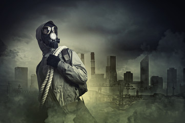 Stalker in gas mask