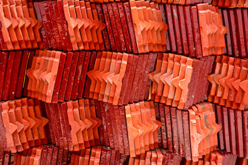 roof tile stack of thai temple