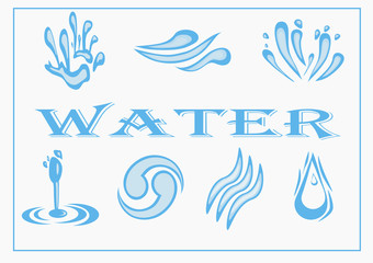 Water Icon Set. Vector Illustration.
