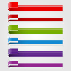 Set of colored labels and tapes