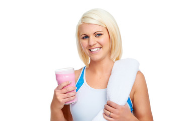 protein shake woman