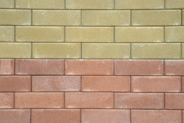 Two tones of big wall bricks