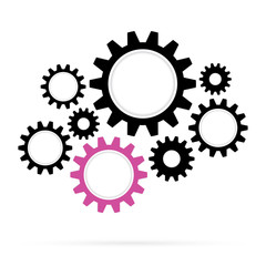 retro gear bridge isolated background