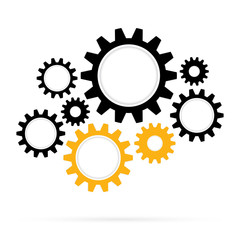 retro gear bridge isolated background