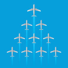 leader airplane jet flying arrow model isolated vector