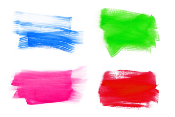 set of colorful brush strokes