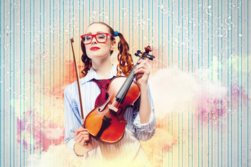 Young woman violinist