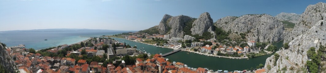 Naklejka na ściany i meble town Omis at Adriatic sea in Croatia