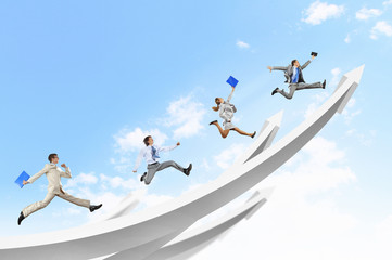 Businesspeople jumping