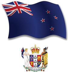 new zealand textured wavy flag vector