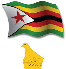 zimbabwe textured wavy flag vector