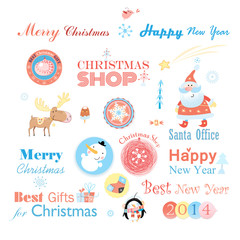 Christmas set with different elements