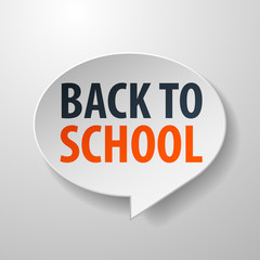 Back To School 3d Speech Bubble on White background