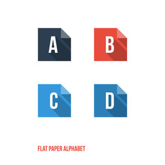 A B C D - Flat Design Paper Button Alphabet